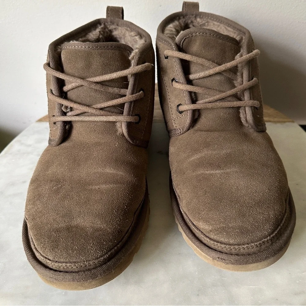 UGG Boots for Men Nuemel Boot suede wool Dark Brown size 10